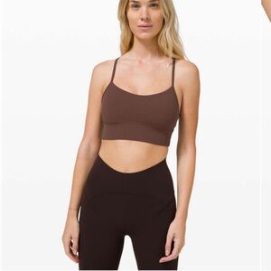 Lululemon Flow Y Bra Long Line Nulu *Light Support, B/C Cup Brown Earth
